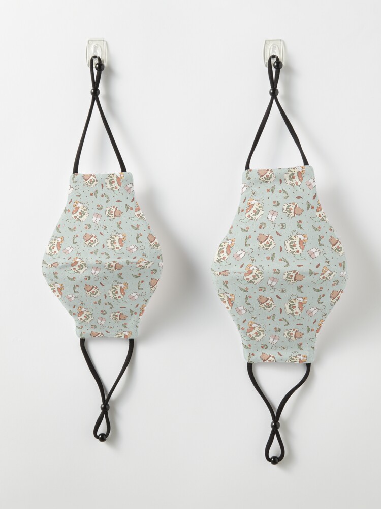 Alternate view of Guinea pig and capybara Tea Party Pattern, Bubu and Moonch Mask