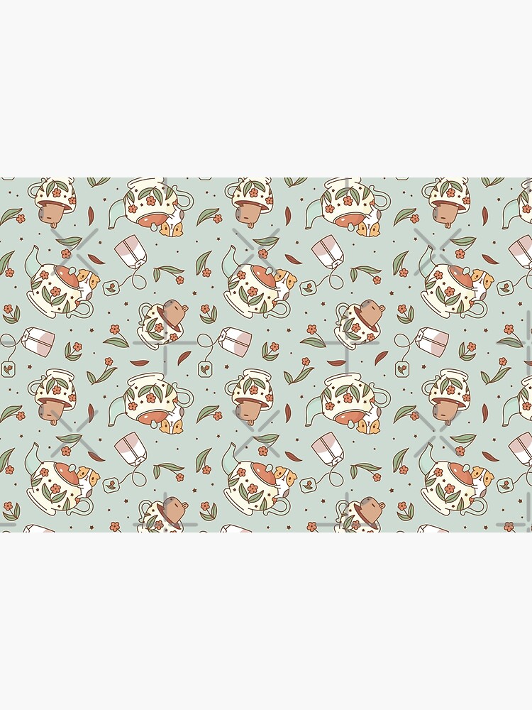 Disover Guinea pig and capybara Tea Party Pattern, Bubu and Moonch Bath Mat