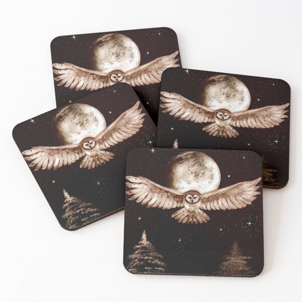 Item preview, Owl with full moon designed and sold by monchie.