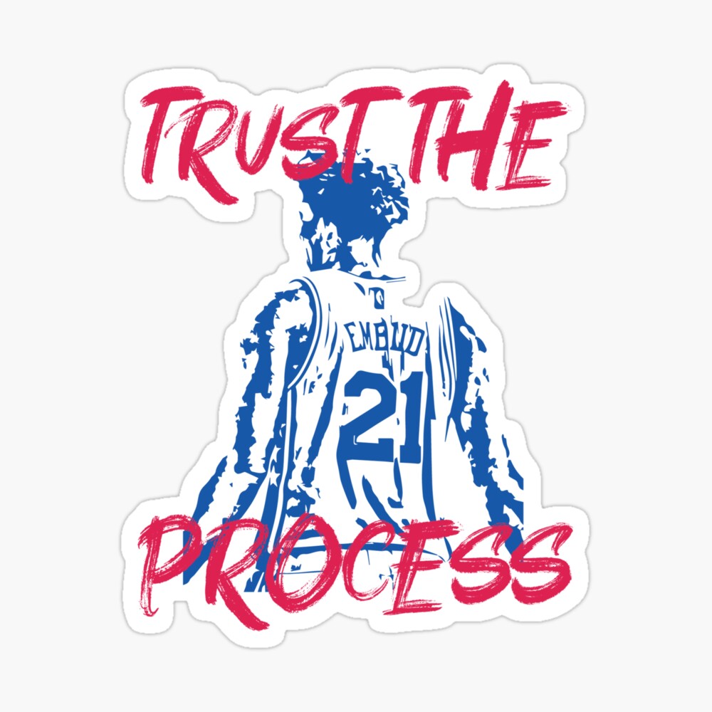 BLACK Philadelphia 76ers Trust the Process Logo Joel Embiid Hooded  SWEATSHIRT