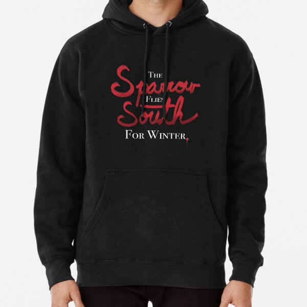 The Sparrow Flies South For Winter - Black Pullover Hoodie