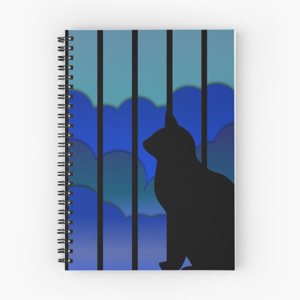 Item preview, Cat silhouette with clouds and stripes designed and sold by Rooks-Artworks.