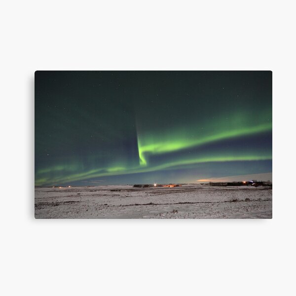 Green lines and waves Canvas Print