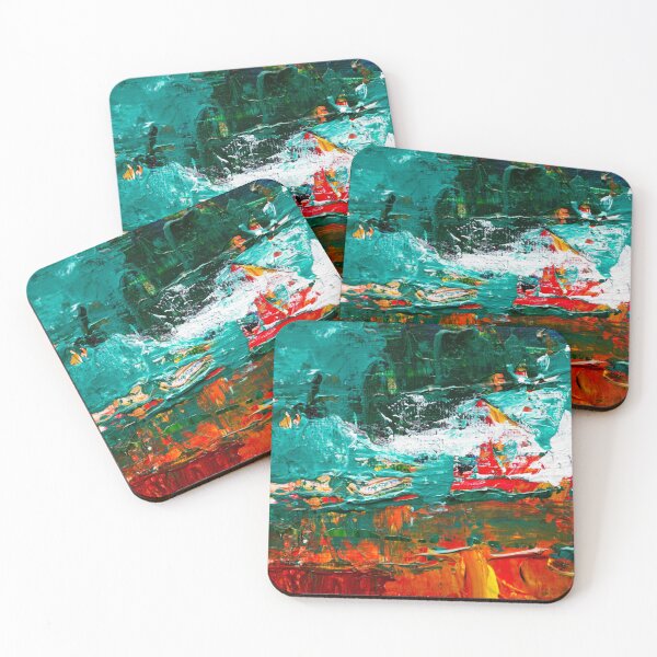 Item preview, Teal Orange Abstract Art designed and sold by IamTrending.