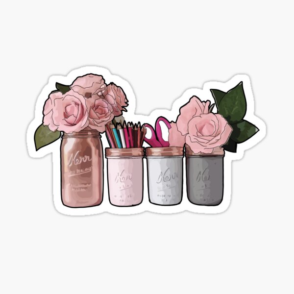 Mason Jars and Roses Sticker