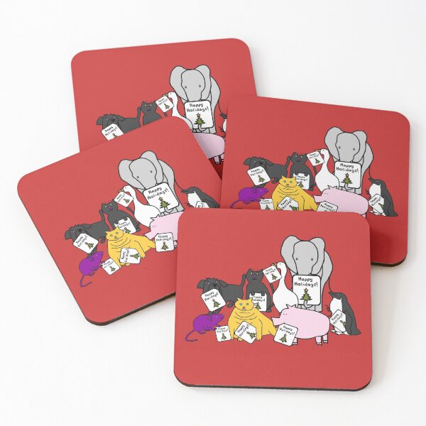 Item preview, Cute Animals say Happy Holidays at Christmas designed and sold by ellenhenry.