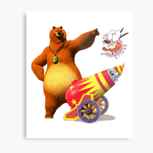 Grizzy and lemmings & Courage Metal Print