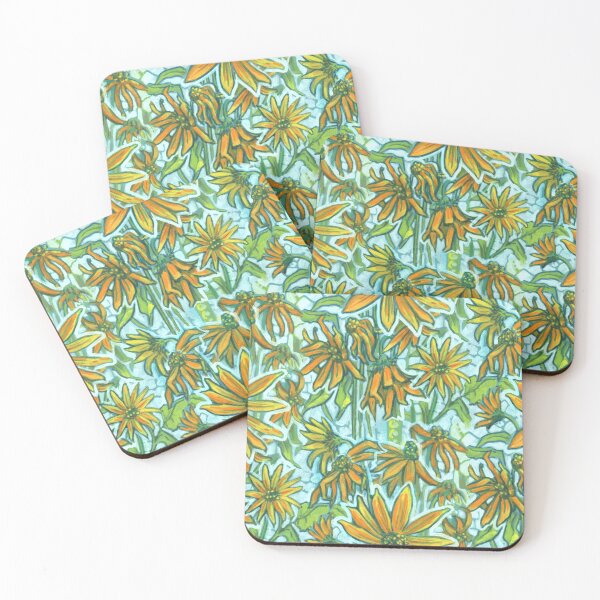 Item preview, Jerusalem Artichoke, Vintage Floral Pattern, Green Yellow Orange designed and sold by Julia Khoroshikh.