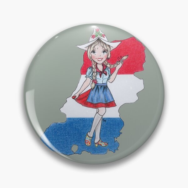Artikelvorschau, Niedliches Mädchen der niederländischen Flagge und der Nationaltracht entworfen und verkauft von Katerina Makarova.