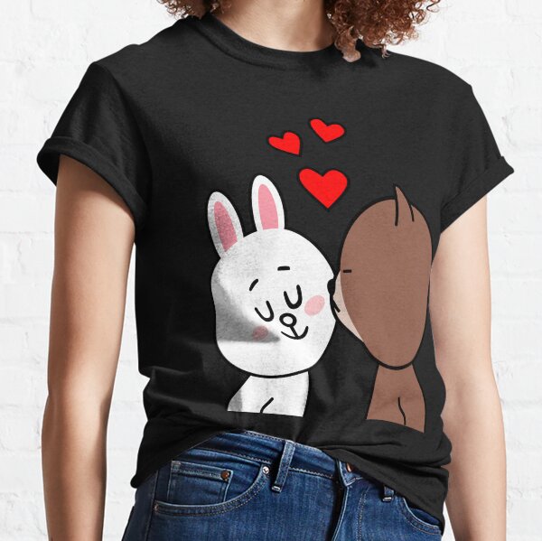 Brown Bear Cony Bunny Rabbit The Kiss Classic T-Shirt