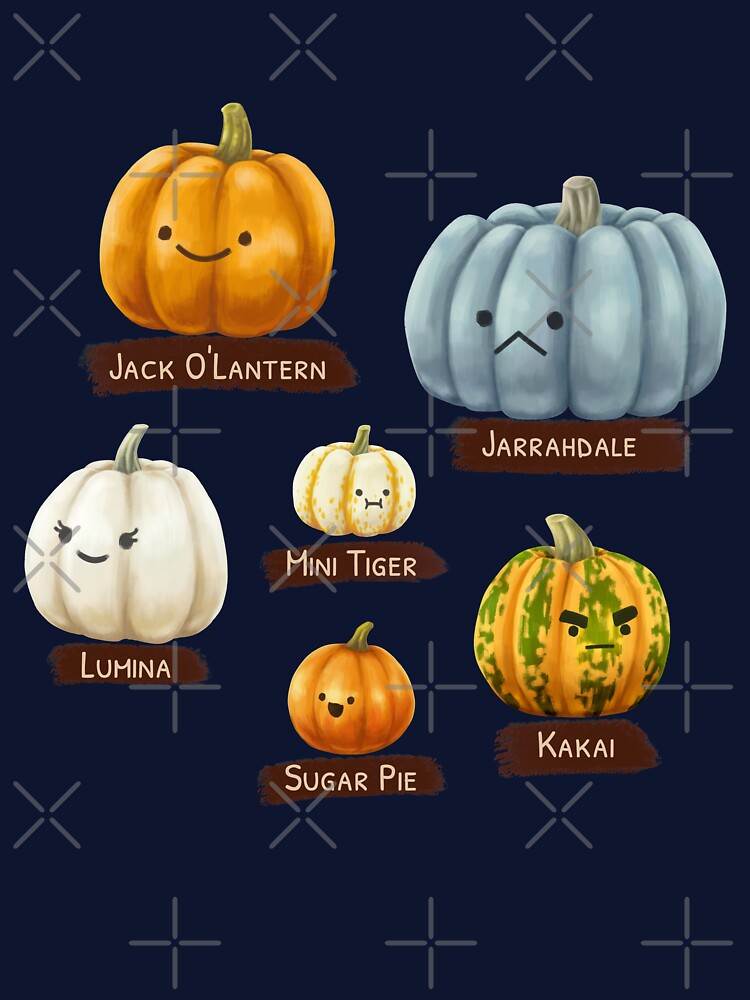 Thumbnail 7 of 7, Classic T-Shirt, Types Of Pumpkins (emoji version) designed and sold by ElectricFangs.