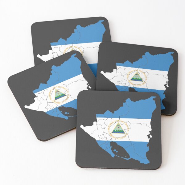 Item preview, Nicaragua Flag Map with regions designed and sold by Alo.