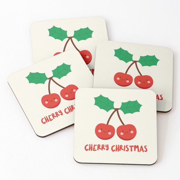 Item preview, Cherry Christmas Fruit Fruity Holly Jolly Kawaii Winter Holidays Seasonal Merry Christmas Funny Pun Cute Smiley designed and sold by gkao.