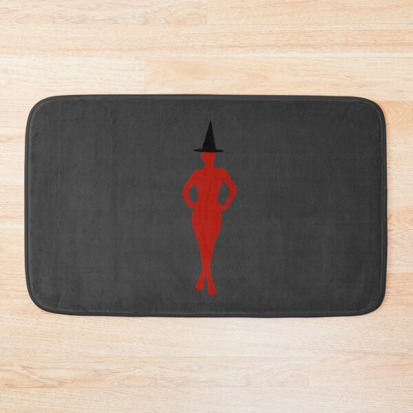 Item preview, Bright red sensual silhouette of witch with black Halloween hat designed and sold by BV-creas.