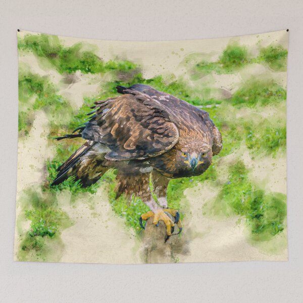 Item preview, Golden Eagle Portrait Watercolor designed and sold by lugamor.