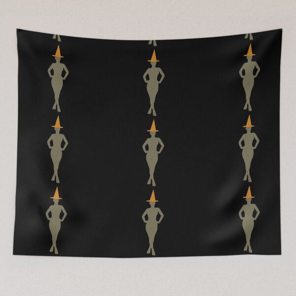 Item preview, Sensual green silhouette of witch with orange pumpkin Halloween hat designed and sold by BV-creas.