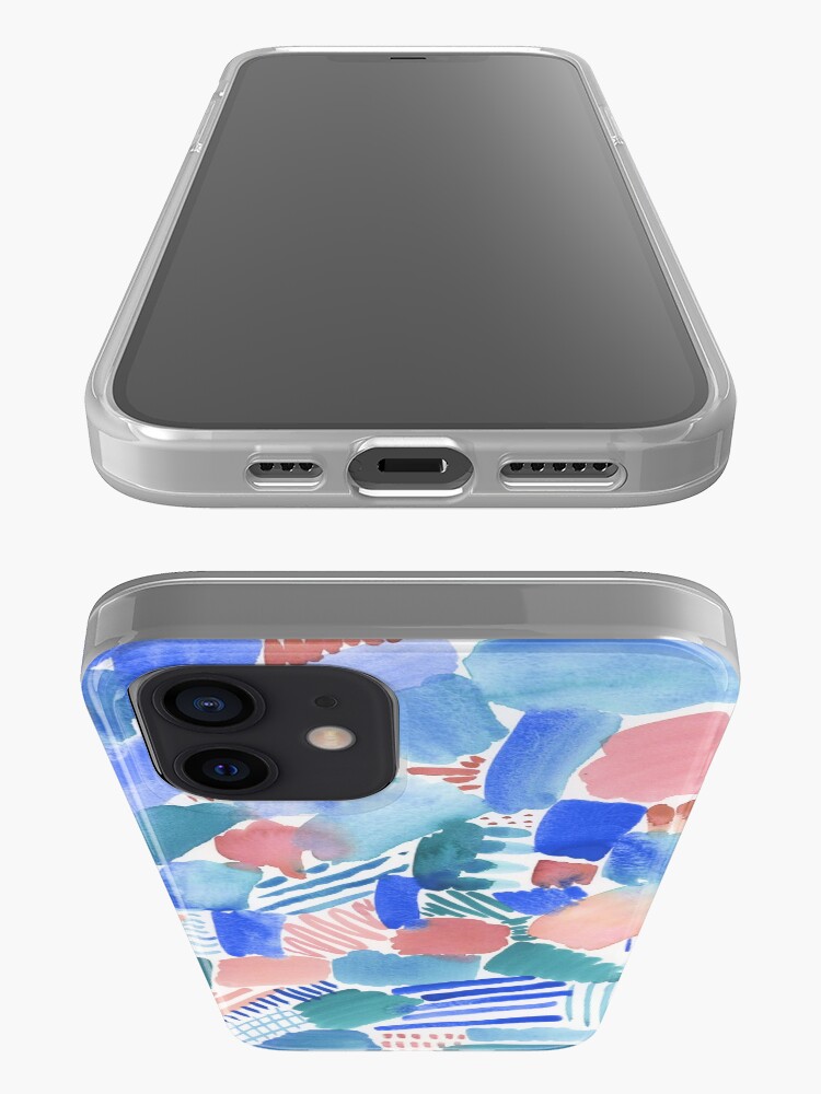 Alternate view of fun abstract pattern blue coral and green iPhone Case & Cover