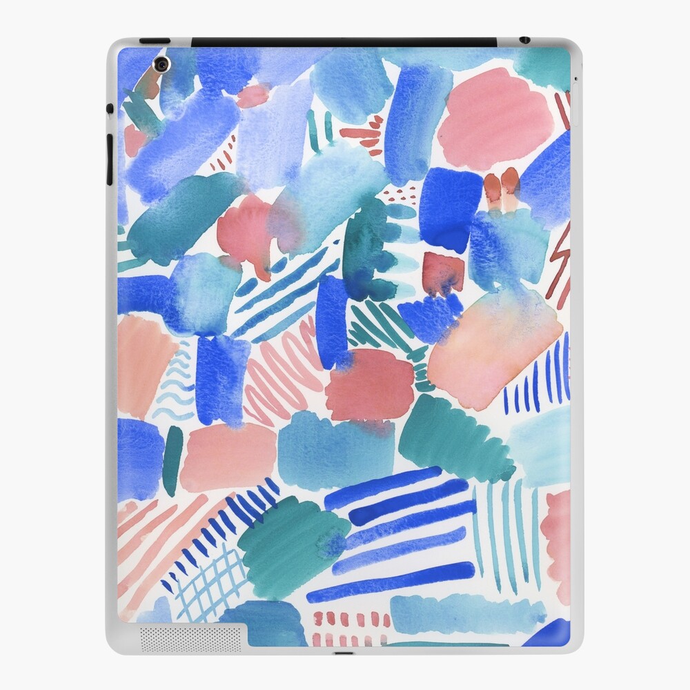 fun abstract pattern blue coral and green iPad Case & Skin