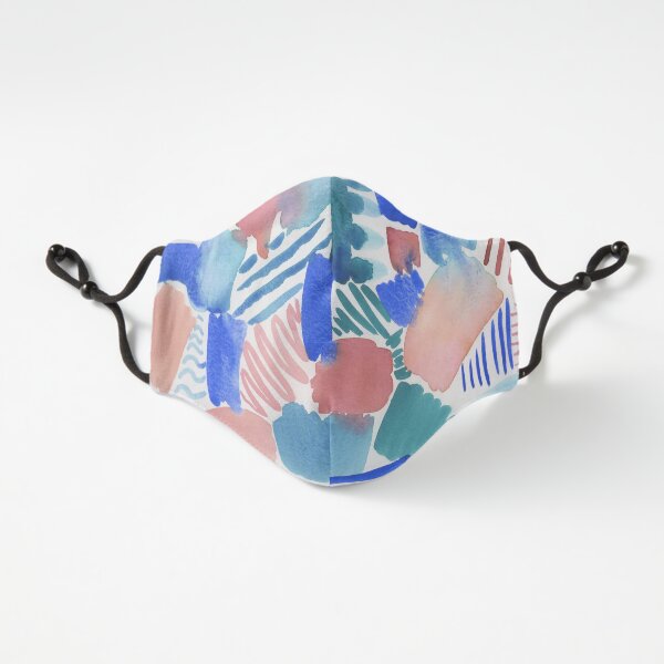 fun abstract pattern blue coral and green Fitted 3-Layer