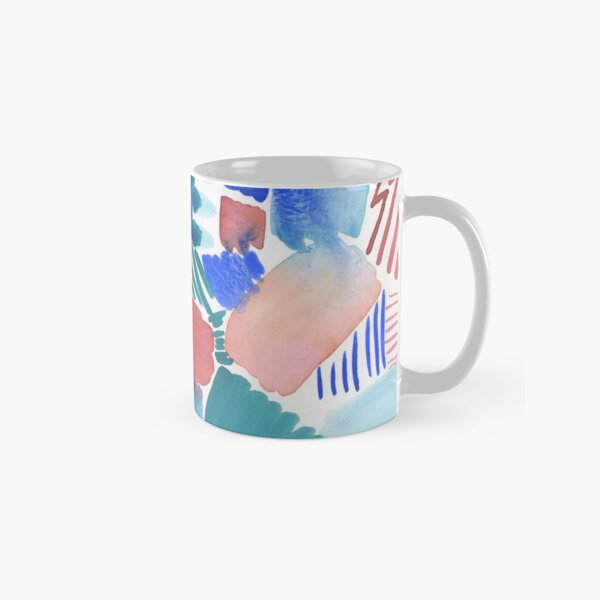 fun abstract pattern blue coral and green Classic Mug
