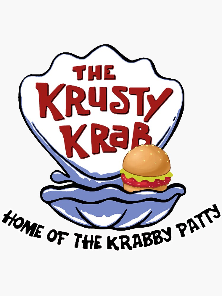 "Krusty Krab" Sticker for Sale by NovelteeShirts Redbubble