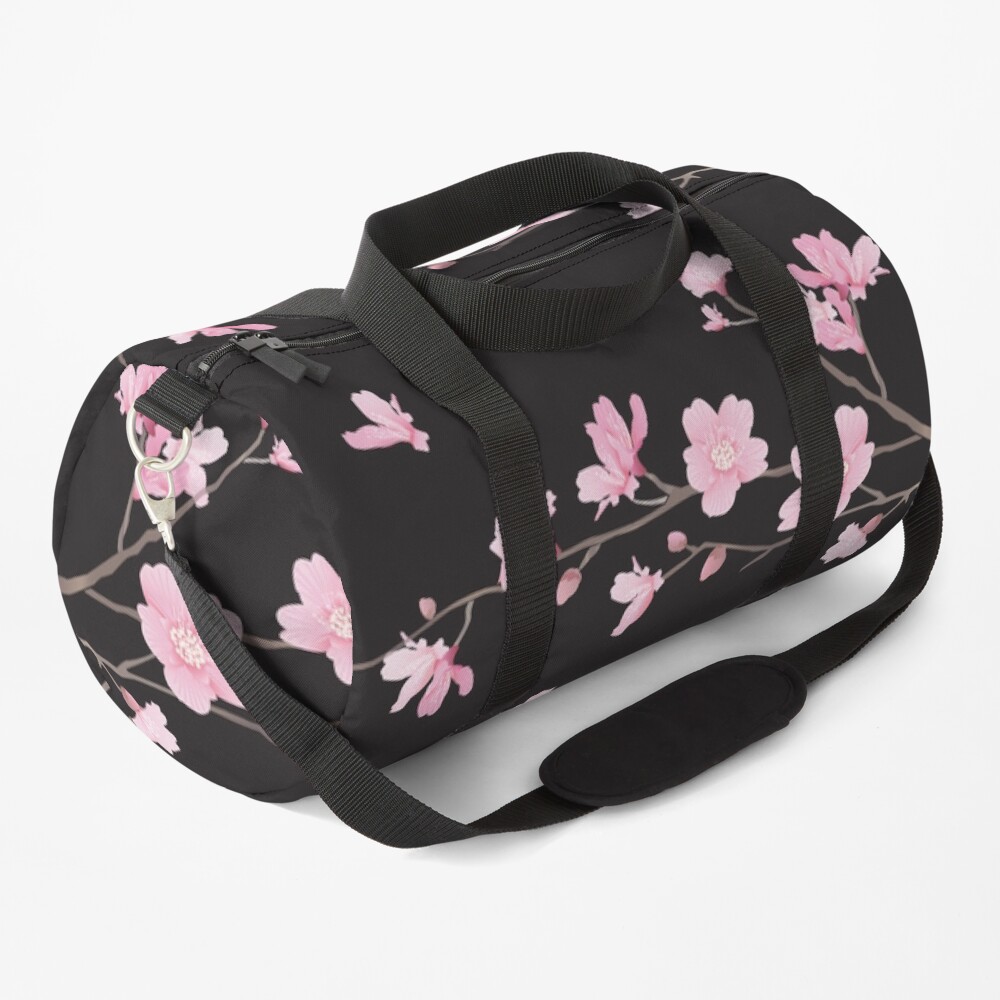 Cherry Blossom - Black Duffle Bag