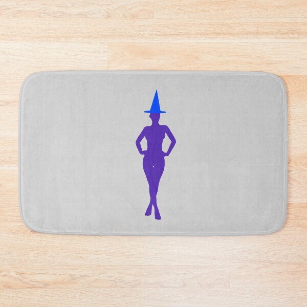 Item preview, Purple sensual silhouette of witch with bright blue Halloween hat designed and sold by BV-creas.