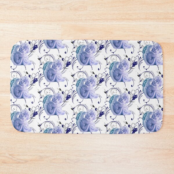 Item preview, Blue Cherub Angel with Abstract Swirls and Butterflies designed and sold by ittybittyowl.