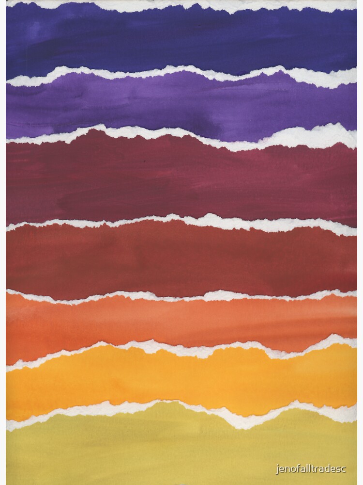 Sunrise abstract watercolor gouache collage by jenofalltradesc