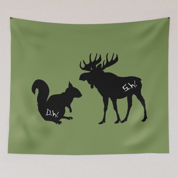 Item preview, moose + squirrel - black designed and sold by lexicolor.