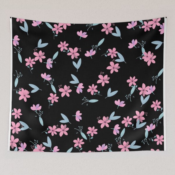 Item preview, Pink and Black Floral Classy Flower Print designed and sold by WildNClassyFun.