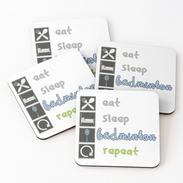 Item preview, Eat Sleep Badminton Repeat white designed and sold by ViewerEqualsPhoton.