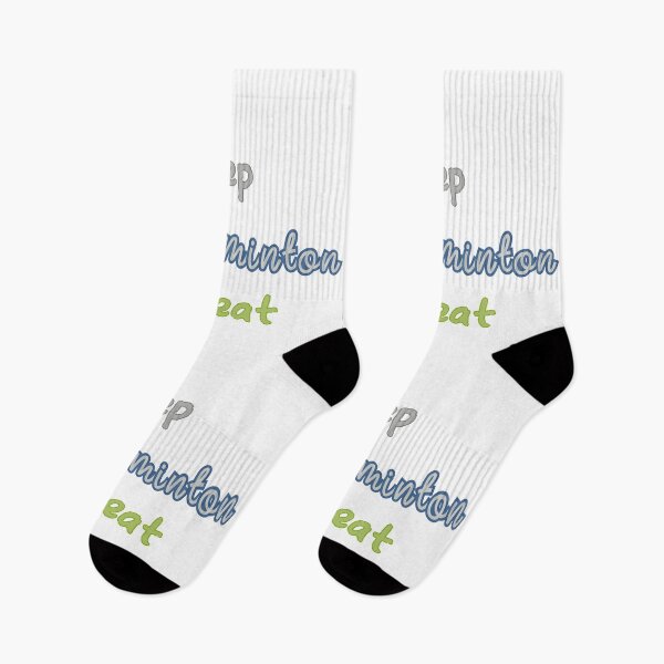 Item preview, Eat Sleep Badminton Repeat white designed and sold by ViewerEqualsPhoton.