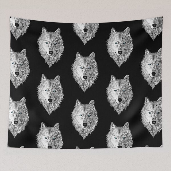 Item preview, Half Tribal Wolf Design designed and sold by The Merch.