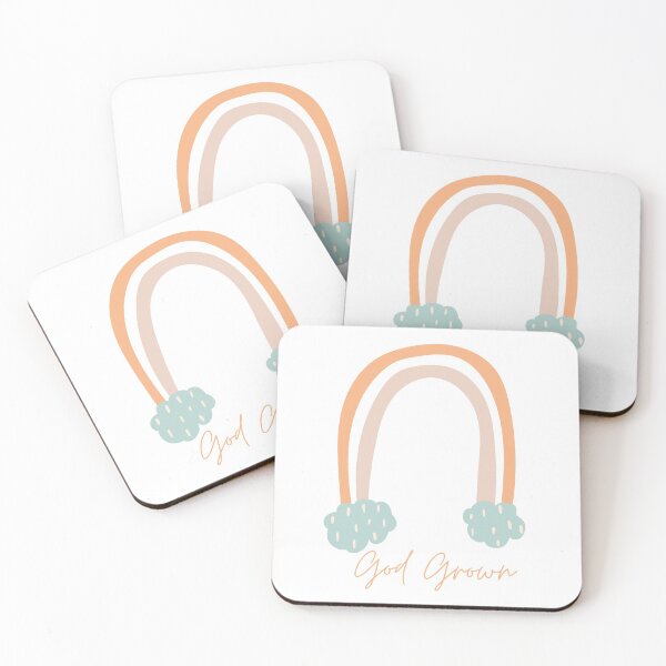 Item preview, Tangerine, white, soft rose & sage rainbow with God Grown, by God Grown designed and sold by GodGrown.