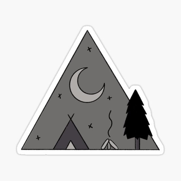 Simple camping vibes Sticker