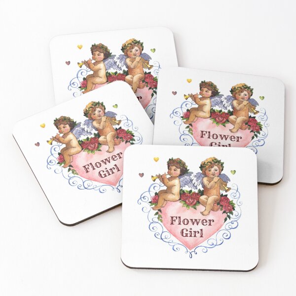 Item preview, Wedding party gift flower girl angels cherubs heart white designed and sold by GrammarDance.