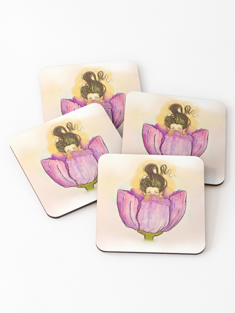 Thumbnail 1 of 5, Coasters (Set of 4), Shy designed and sold by Wittlewon.