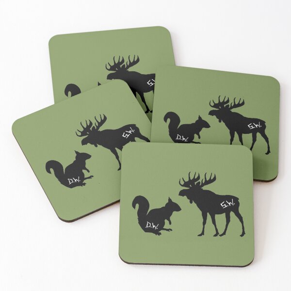 Item preview, moose + squirrel - black designed and sold by lexicolor.