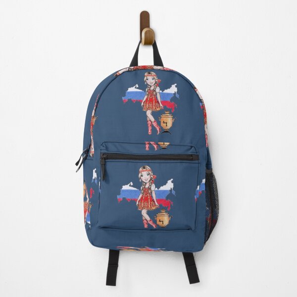 Item preview, Russian flag and  cute Russian girl with samovar designed and sold by Katerina Makarova.