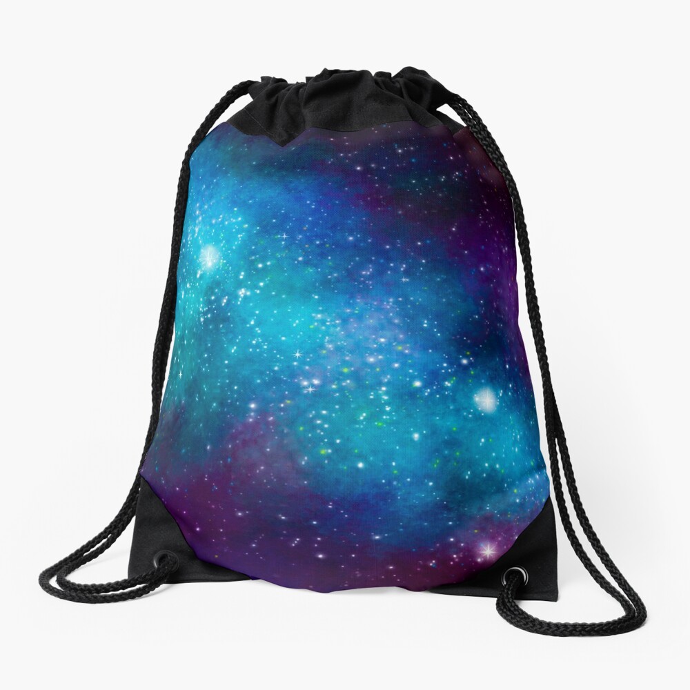 “Cyan Galaxy” Drawstring Bag for Sale by NsCrafting | Redbubble