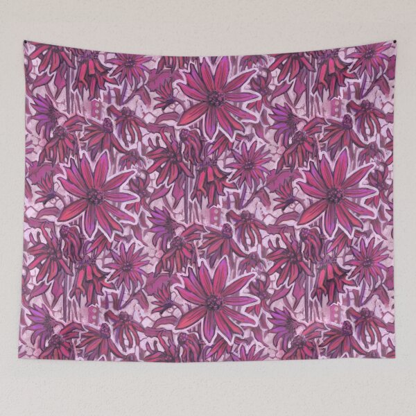 Item preview, Jerusalem Artichoke, Vintage Floral Pattern, Pink Red designed and sold by Julia Khoroshikh.