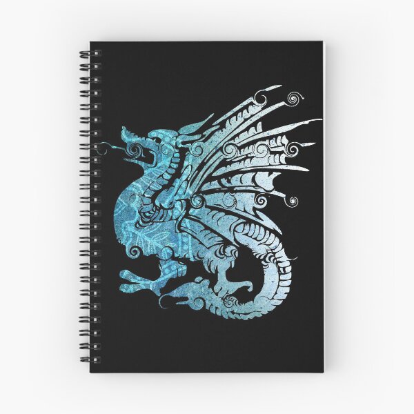 Item preview, Mythical Dragon in Shades of Blue with Swirls designed and sold by ittybittyowl.