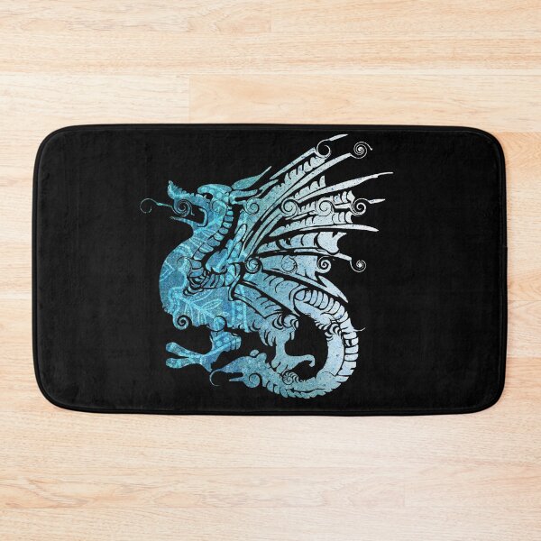Item preview, Mythical Dragon in Shades of Blue with Swirls designed and sold by ittybittyowl.