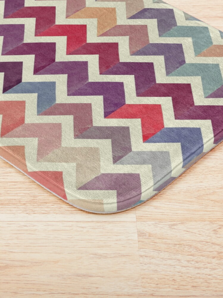 Alternate view of Watercolor Chevron Pattern VII Bath Mat
