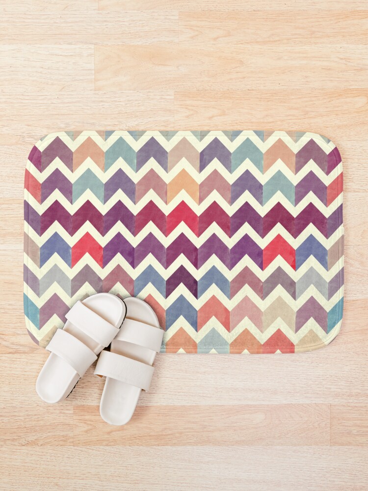 Alternate view of Watercolor Chevron Pattern VII Bath Mat