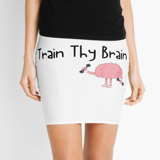 Train Thy Brain Funny Mental Health Awareness Mini Skirt