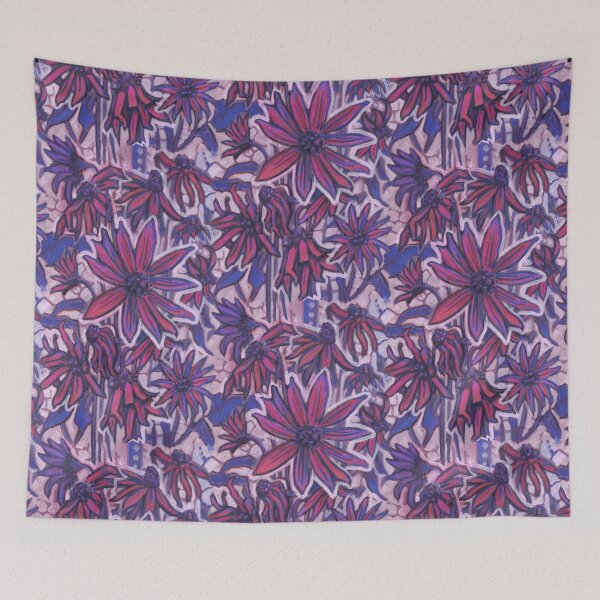Item preview, Jerusalem Artichoke, Vintage Floral Pattern, Pink Blue designed and sold by Julia Khoroshikh.