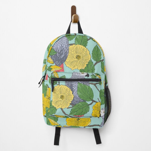 Item preview, African Grey Parrots and Yellow Flowers designed and sold by Jacqueline Hurd.