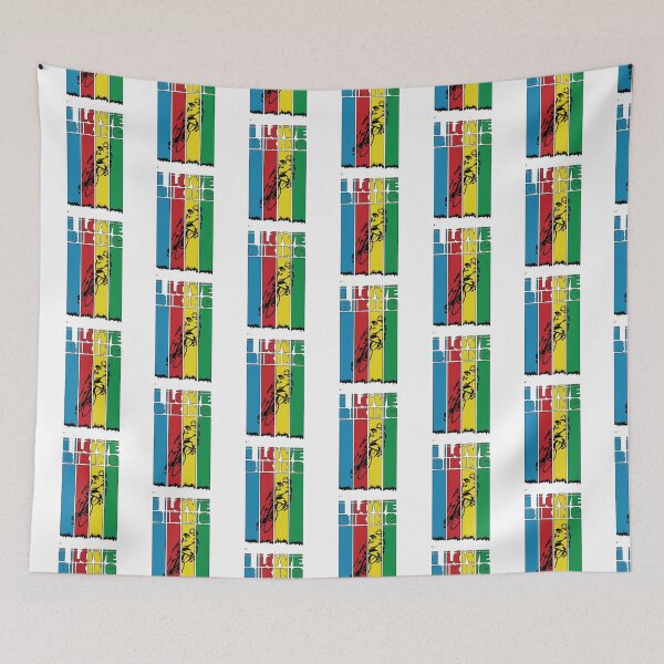 Item preview, I Love Biking - Road Biking - Cycling Colors - Great Gift For Bikers - Multi Color & Black Logo Design designed and sold by Richard529.